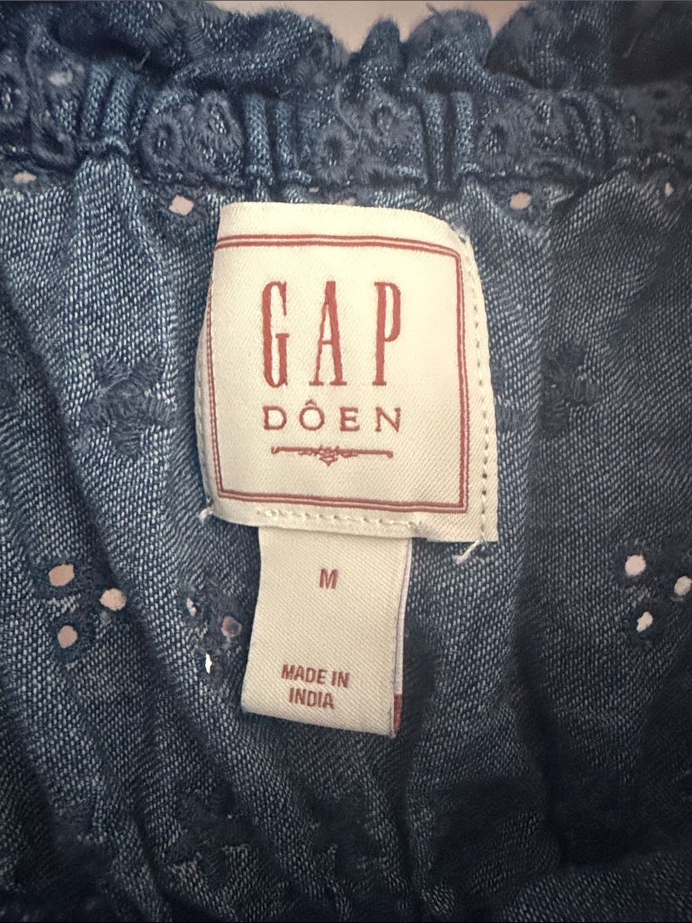 GAP Blue Eyelet Sundress with Smocked Neckline - Picture 2 of 3
